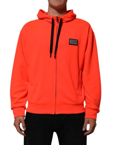 Fluorescent Polyester Logo Patch Hoodie Men's Sweater - Dolce & Gabbana - Modalova