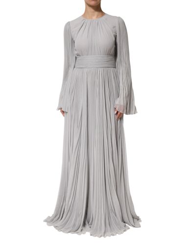 Pleated Maxi Long Sleeve Silk Blend Gown Women's Dress (Pre-Owned) - Dolce & Gabbana - Modalova