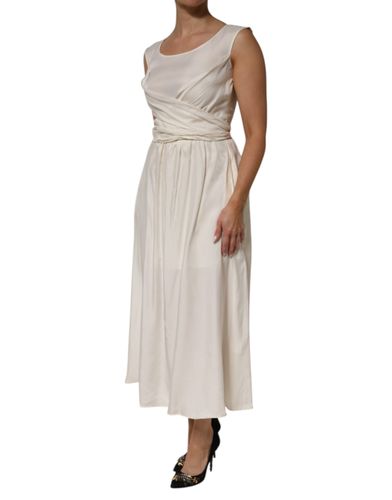 Ivory White Sleeveless Maxi Cupro Viscose Women's Dress (Pre-Owned) - L'Autre Chose - Modalova