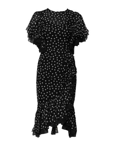 Black White Lace Polka Dot Chiffon Women's Dress - Dolce & Gabbana - Modalova