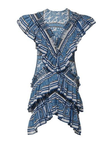 Patterned Layered Short Sleeves Mini Women's Dress - Philosophy di Lorenzo Serafini - Modalova