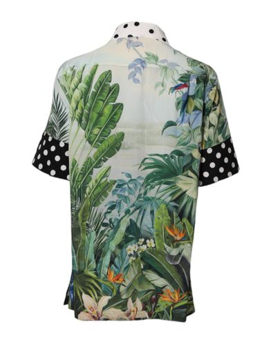 Printed Silk Collared Shirt Women's Top - Dolce & Gabbana - Modalova
