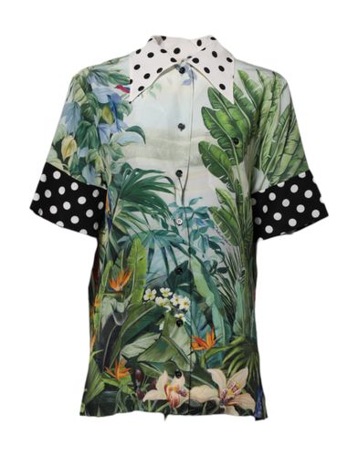 Printed Silk Collared Shirt Women's Top - Dolce & Gabbana - Modalova