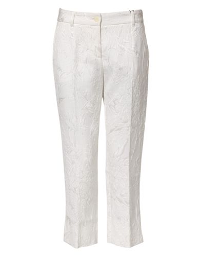 Cotton Floral Jacquard Women's Pants - Dolce & Gabbana - Modalova
