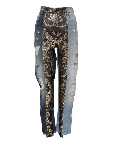 Patchwork Tapered Denim Women's Jeans - Dolce & Gabbana - Modalova