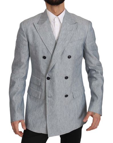 Blue Flax NAPOLI Jacket Coat Men's Blazer - Dolce & Gabbana - Modalova