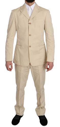 Two Piece 3 Button Cotton Solid Men's Suit - Romeo Gigli - Modalova