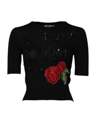 Rose Sequin Embellishments Blouse Women's Top (Pre-Owned) - Dolce & Gabbana - Modalova