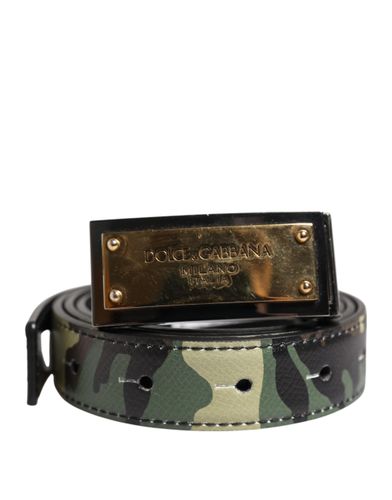 Camouflage Metal Logo Buckle Men's Belt (Pre-Owned) - Dolce & Gabbana - Modalova