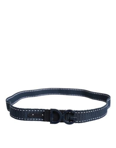 Blue White Cotton DG Logo Metal Buckle Men's Belt (Pre-Owned) - Dolce & Gabbana - Modalova