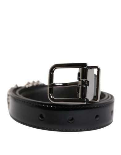 Embellished Metal Logo Buckle Men's Belt - Dolce & Gabbana - Modalova