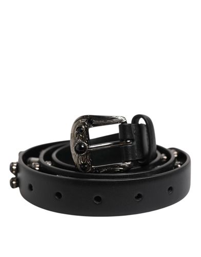 Studded Leather Metal Logo Buckle Men's Belt (Pre-Owned) - Dolce & Gabbana - Modalova