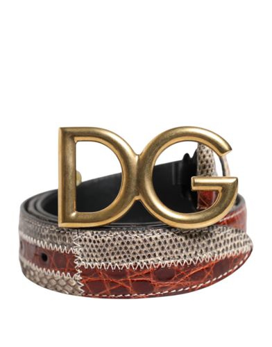 Exotic Leather DG Logo Buckle Men's Belt (Pre-Owned) - Dolce & Gabbana - Modalova