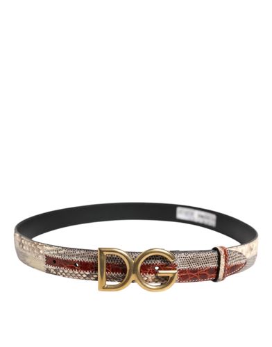 Exotic Leather DG Logo Buckle Men's Belt (Pre-Owned) - Dolce & Gabbana - Modalova
