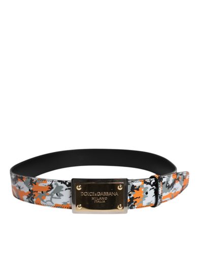 Camouflage Metal Logo Buckle Men's Belt - Dolce & Gabbana - Modalova