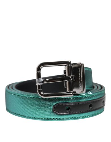 Green Black Polyester Metal Buckle Men's Belt - Dolce & Gabbana - Modalova