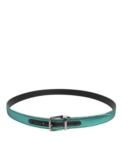Green Black Polyester Metal Buckle Men's Belt - Dolce & Gabbana - Modalova