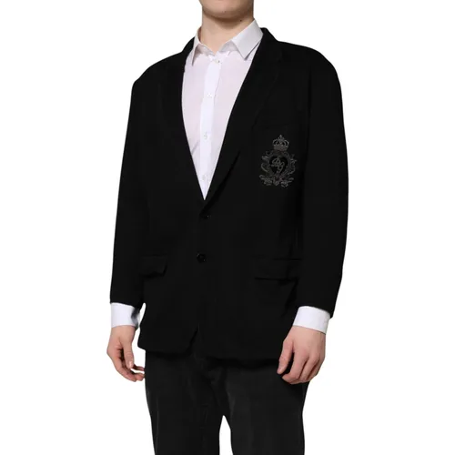 Viscose DG Crown Blazer Coat Men's Jacket (Pre-Owned) - Dolce & Gabbana - Modalova