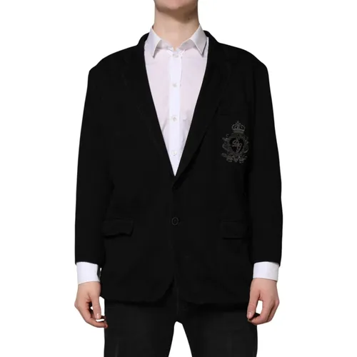 Viscose DG Crown Blazer Coat Men's Jacket (Pre-Owned) - Dolce & Gabbana - Modalova