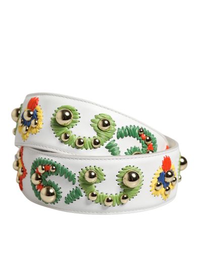 Calfskin Raffia Embroidered Patchwork Shoulder Women's Strap (Pre-Owned) - Dolce & Gabbana - Modalova