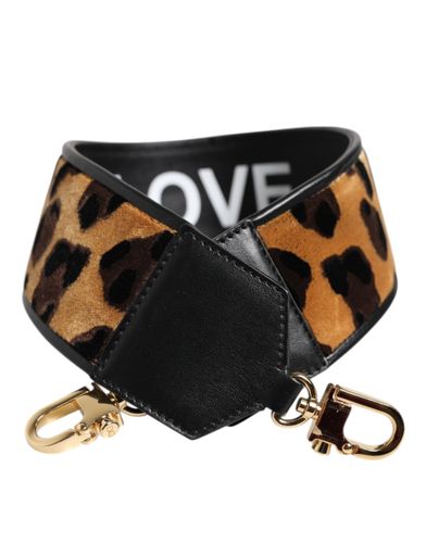 Black Leopard Print Reversible Bag Shoulder Women's Strap - Dolce & Gabbana - Modalova