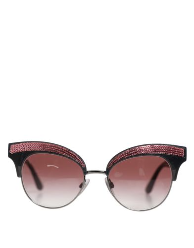 Black Mirrored Cat Eye DG6109 Sequined Women's Sunglasses (Pre-Owned) - Dolce & Gabbana - Modalova