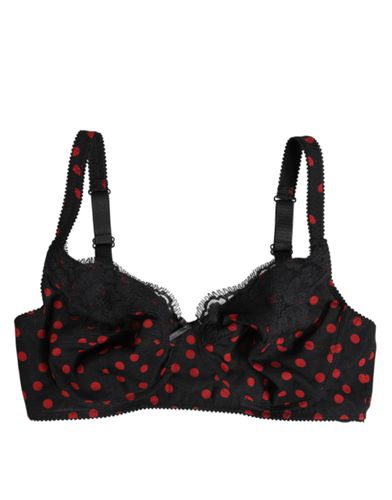 Black Red Polka Dot Underwired Balconette Women's Underwear - Dolce & Gabbana - Modalova