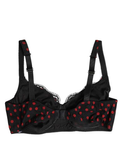 Black Red Polka Dot Underwired Balconette Women's Underwear - Dolce & Gabbana - Modalova