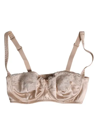 Biege Silk Underwired Balconette Bra Women's Underwear - Dolce & Gabbana - Modalova