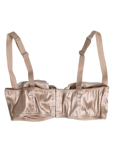 Biege Silk Underwired Balconette Bra Women's Underwear - Dolce & Gabbana - Modalova