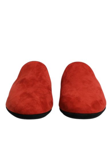 Suede Slides Flat Slipper Men's Shoes - Dolce & Gabbana - Modalova