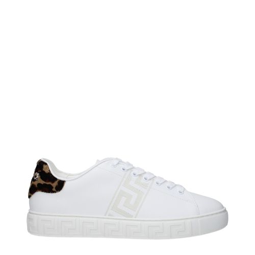 Leather Low Top Men's Sneakers - Versace - Modalova