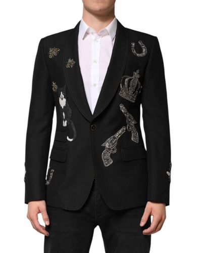 Bee Crown Embellished Suit Coat Men's Blazer - Dolce & Gabbana - Modalova