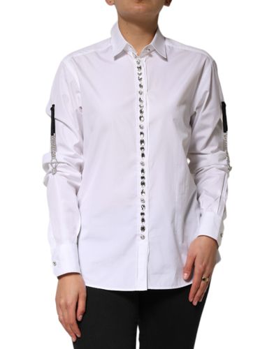Crystal Embellished Collared Shirt Women's Top (Pre-Owned) - Dolce & Gabbana - Modalova