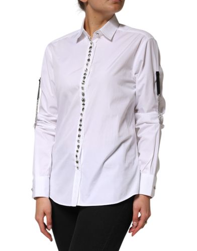 Crystal Embellished Collared Shirt Women's Top (Pre-Owned) - Dolce & Gabbana - Modalova