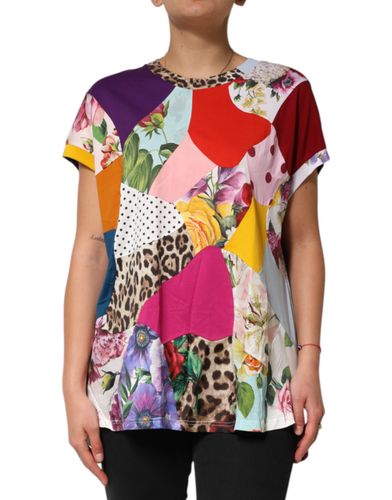 Patchwork Cotton Silk Blouse Women's Top - Dolce & Gabbana - Modalova