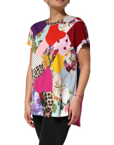 Patchwork Cotton Silk Blouse Women's Top - Dolce & Gabbana - Modalova