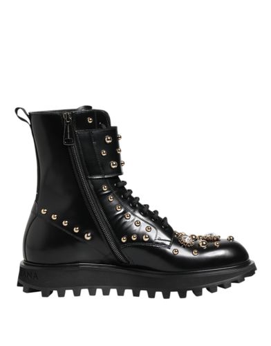Studded Lace Up Mid Calf Boots Men's Shoes - Dolce & Gabbana - Modalova