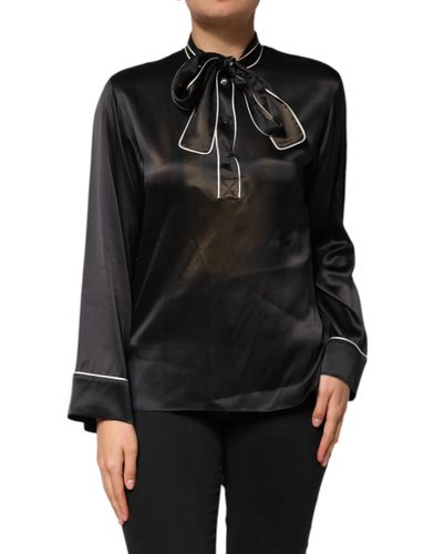 Silk Ascot Collared Button Blouse Women's Top (Pre-Owned) - Dolce & Gabbana - Modalova