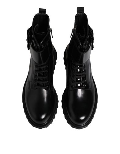 Leather Lace Up Mid Calf Boots Men's Shoes - Dolce & Gabbana - Modalova