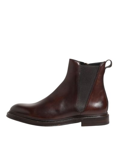 Chelsea Leather Mid Calf Boots Men's Shoes (Pre-Owned) - Dolce & Gabbana - Modalova