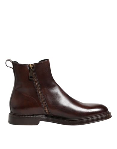 Chelsea Leather Mid Calf Boots Men's Shoes (Pre-Owned) - Dolce & Gabbana - Modalova