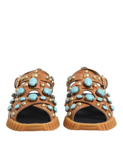 Leather Studded Slides Sandals Men's Shoes - Dolce & Gabbana - Modalova