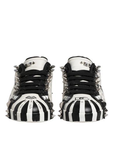 Black White Studded Low Top Sneakers Men's Shoes (Pre-Owned) - Dolce & Gabbana - Modalova
