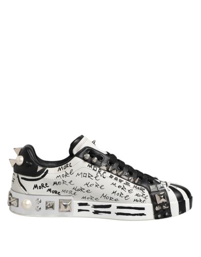 Black White Studded Low Top Sneakers Men's Shoes (Pre-Owned) - Dolce & Gabbana - Modalova