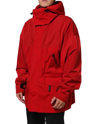 Nylon Hooded Men Full Zip Parka Men's Jacket - Dolce & Gabbana - Modalova