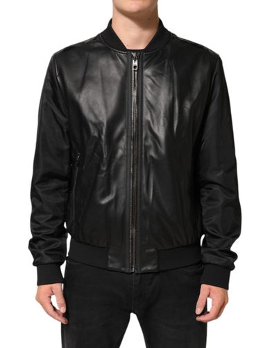 Leather Nylon FullZip Blouson Men's Jacket - Dolce & Gabbana - Modalova