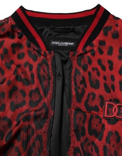 Leopard Print Full Zip Bomber Men Men's Jacket - Dolce & Gabbana - Modalova