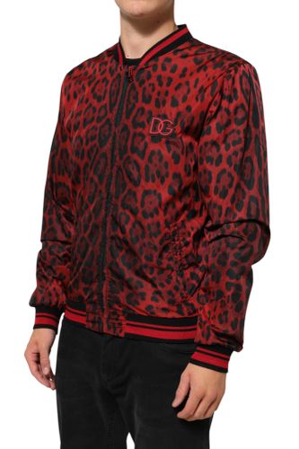Leopard Print Full Zip Bomber Men Men's Jacket - Dolce & Gabbana - Modalova