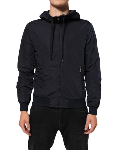 Logo Tape Hooded Full Zip Bomber Men's Jacket (Pre-Owned) - Dolce & Gabbana - Modalova